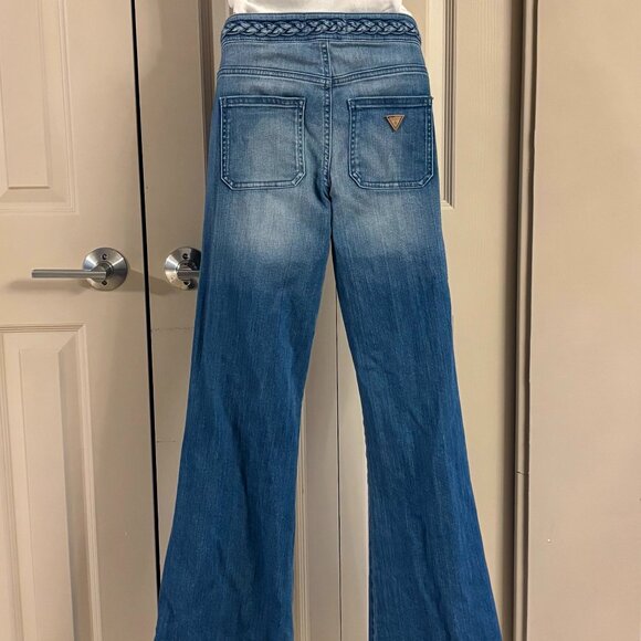 GUESS High Rise Braided Waist Flare Jeans – Vintage 70s Style Sz. 26 - Picture 6 of 12